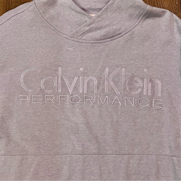 Calvin Klein Performance Womens L Embroidered Logo Pocketed Sweatshirt Lavender - Picture 8 of 11